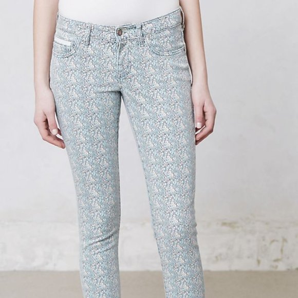 Anthropologie Pilcro floral cropped skinny jeans - Picture 1 of 7